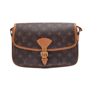 Louis Vuitton Leather Pad Bag Shoulder Sologne Monogram Brown